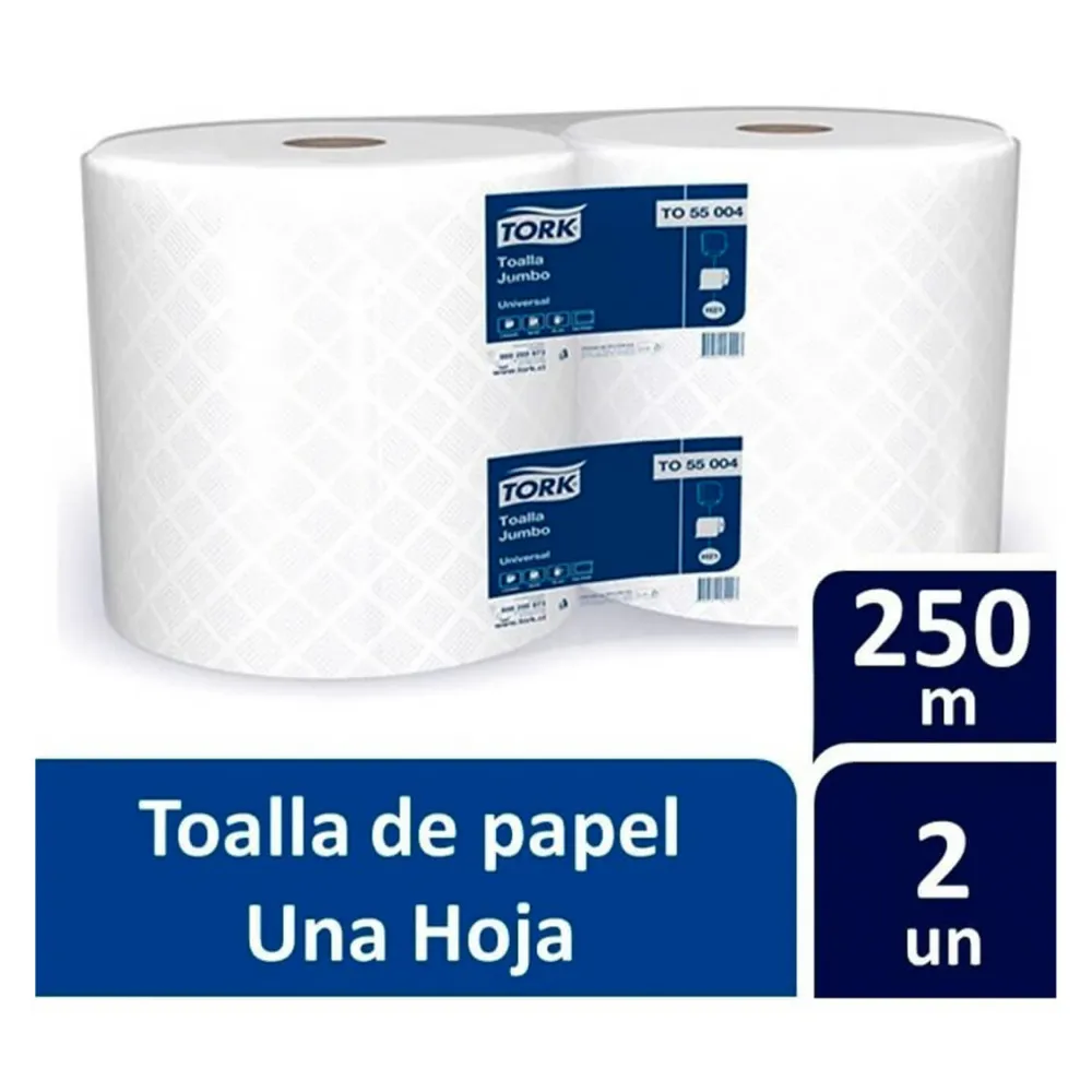Tork Toalla Industrial 250 Metros x 2 Rollos M6 x 1.0 | Rosca Métrica