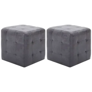 vidaXL Mesitas de noche 2 uds piel de ante artificial gris 30x30x30cm HSS-E | 5% Cobalto