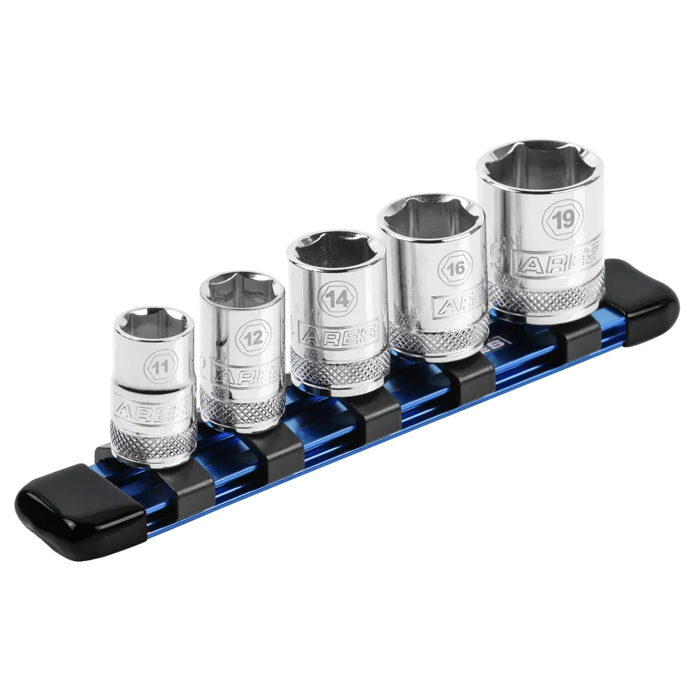 ARES 60065 - Organizador de dados de 6 pulgadas, color azul, con impulsión de 3/8 de pulgada con Garantí de 1 ño