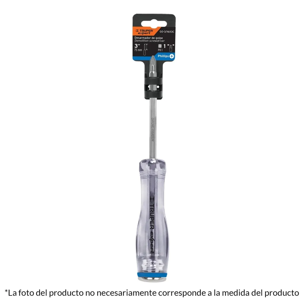 Desarmador de golpe, 1/4x6", de cruz con Aceite Cortante