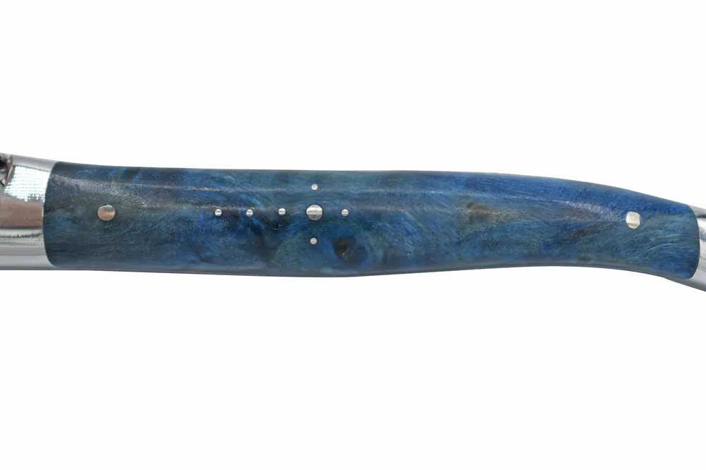 Laguiole en Aubrac Handcrafted 6-Piece Steak Knife Set ñil Poplar Burl Handles, Polished Bolster