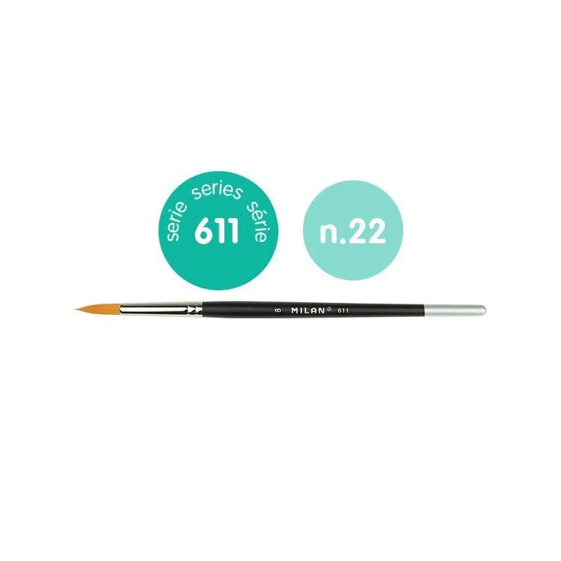 Milan pincel exclusivo sintetico redondo serie 611 Nº22