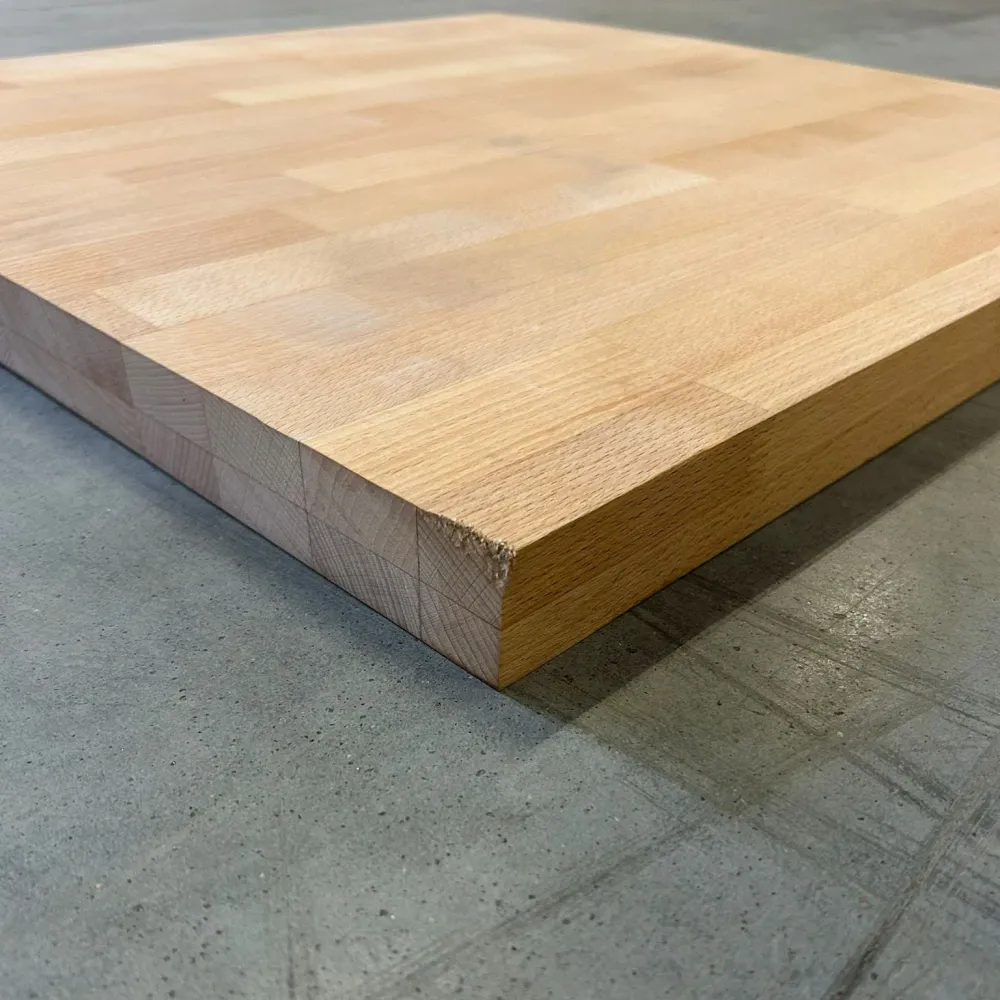 Plan de travail Hévé - lamellé collé abouté - 630 x 630 x 36 mm de Acero con Vanadio