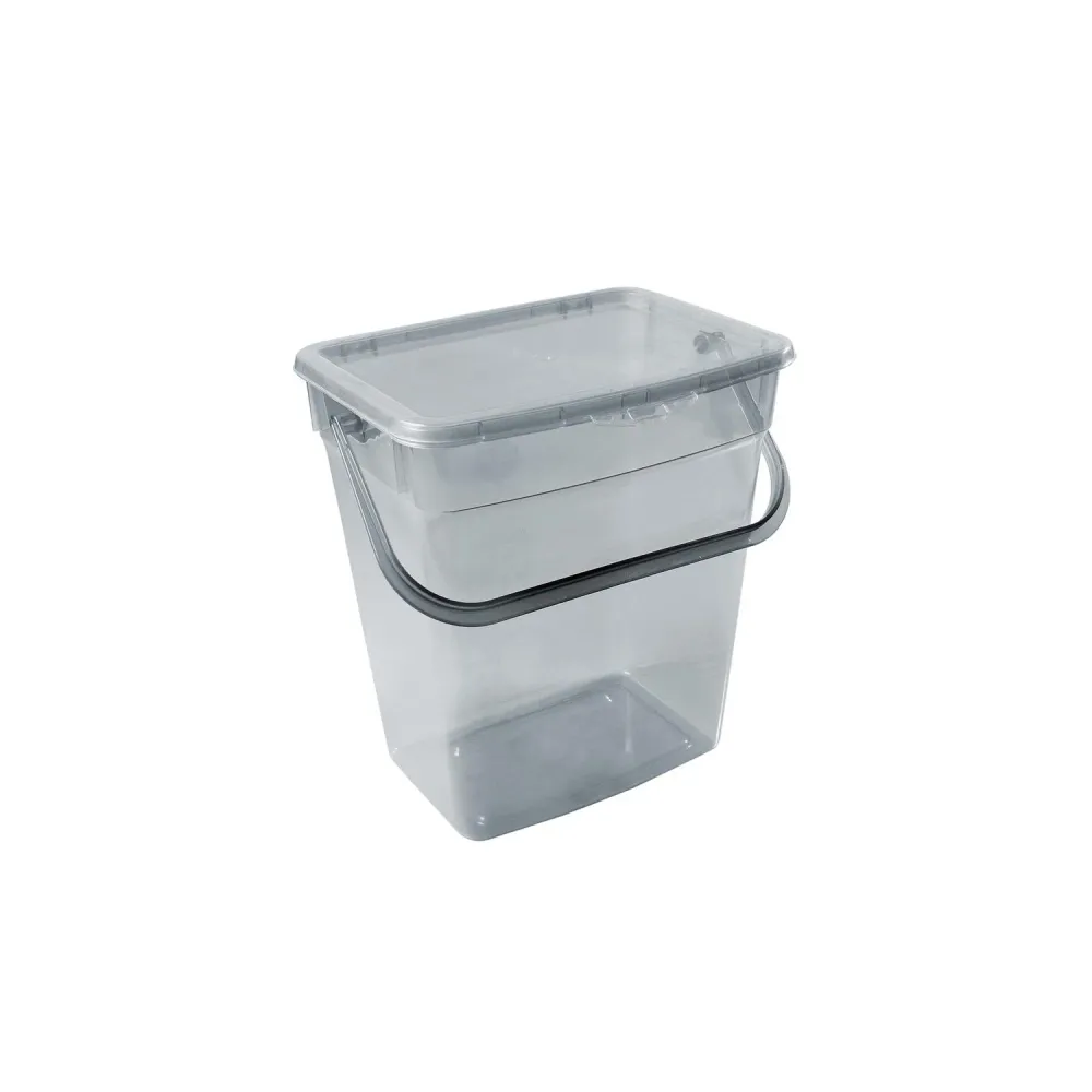 Plast Team 6L contenedor de polvo gris transparente con Aceite Cortante