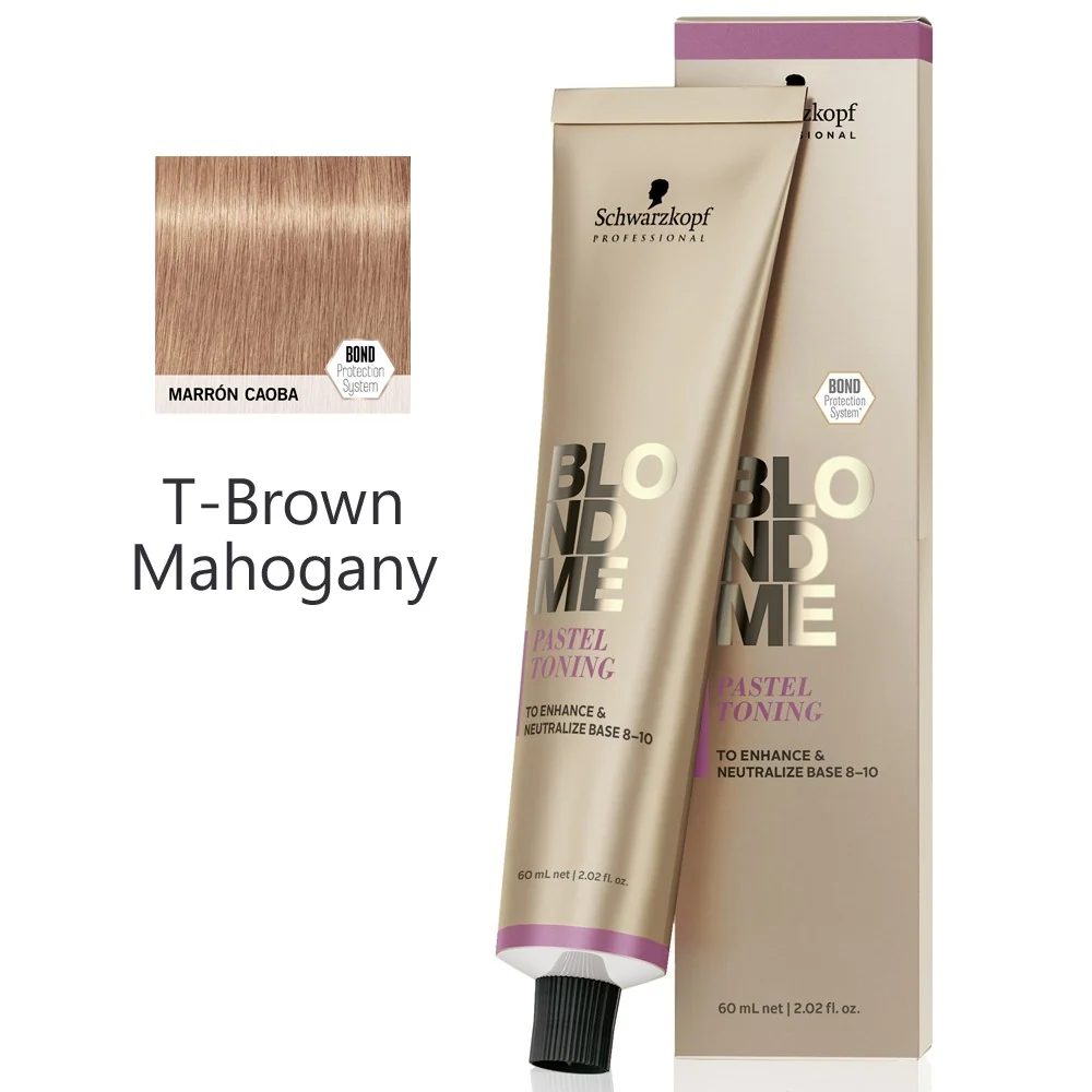 Precisión Industrial Certificada Schwarzkopf - Crema Matizadora Pastel BlondMe T-Brown Caobilla 60 ml