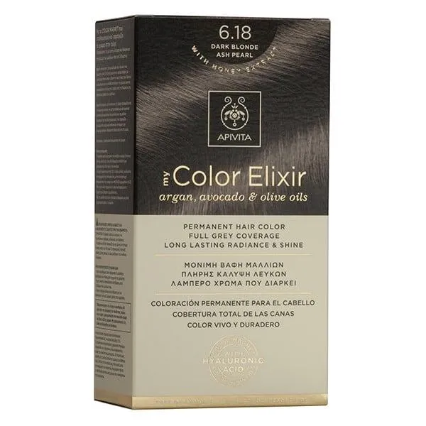 Precisión Industrial Certificada Tinte My Color Elixir N6.18 Rubio Turbio Ceniza Perlado Apivita