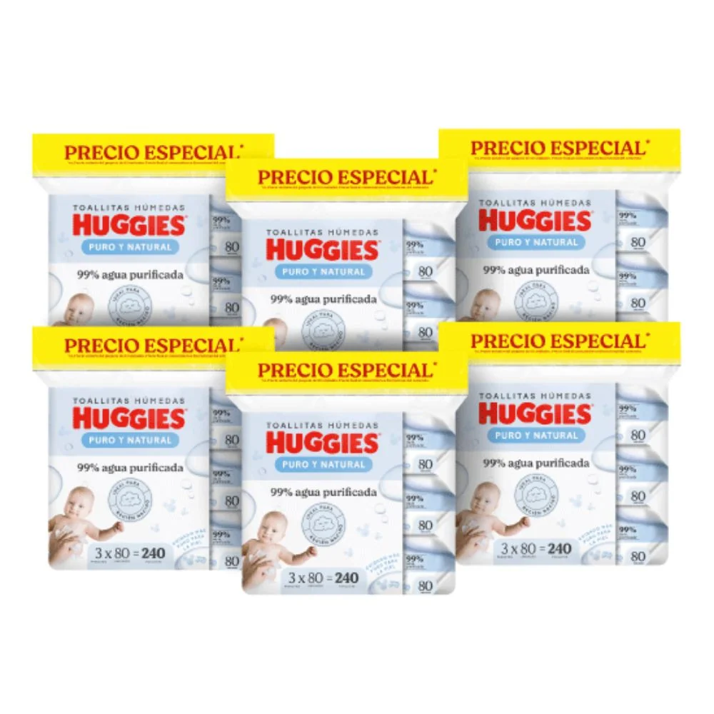 Toallitas Húmedas Huggies Genuino & Natural Pack 6x240unids