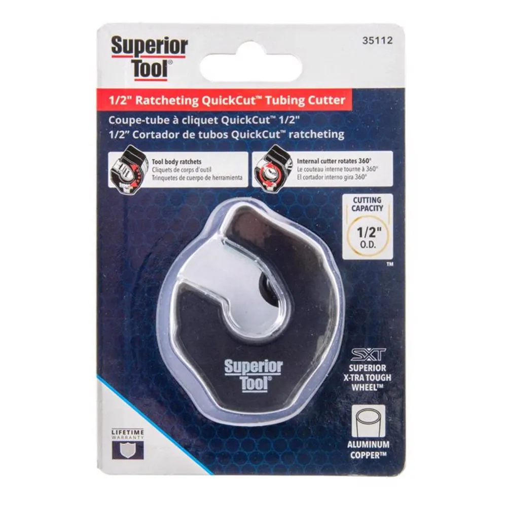 Cortador de tubos con trinquete de 1/2 pulg. de Superior Tool, color rojo, 1 pieza