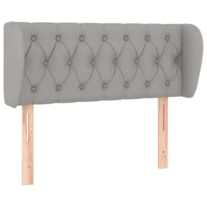 Macho de Acero Rápido vidaXL Cabecero de tela gris taupe 103x23x78/88 cm