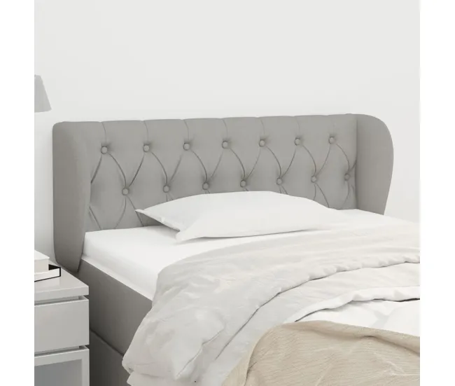 Macho de Acero Rápido vidaXL Cabecero de tela gris taupe 103x23x78/88 cm