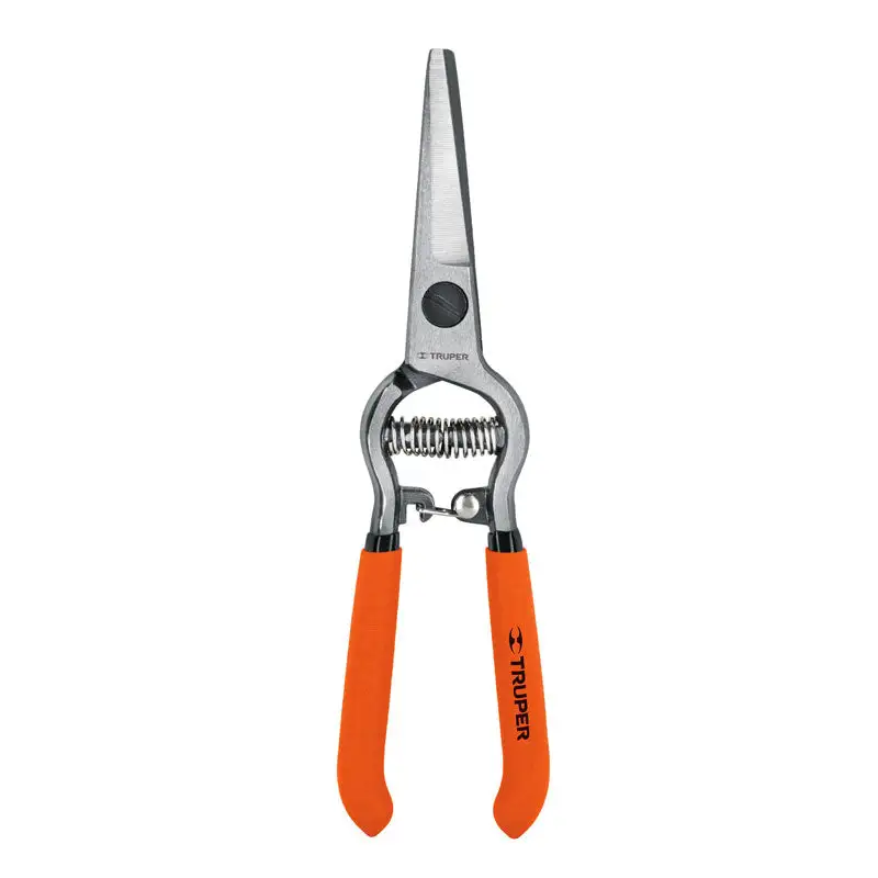 Tijera forjada para poda 8", curva, corte de uva, truper para Roscado en Metales Duros