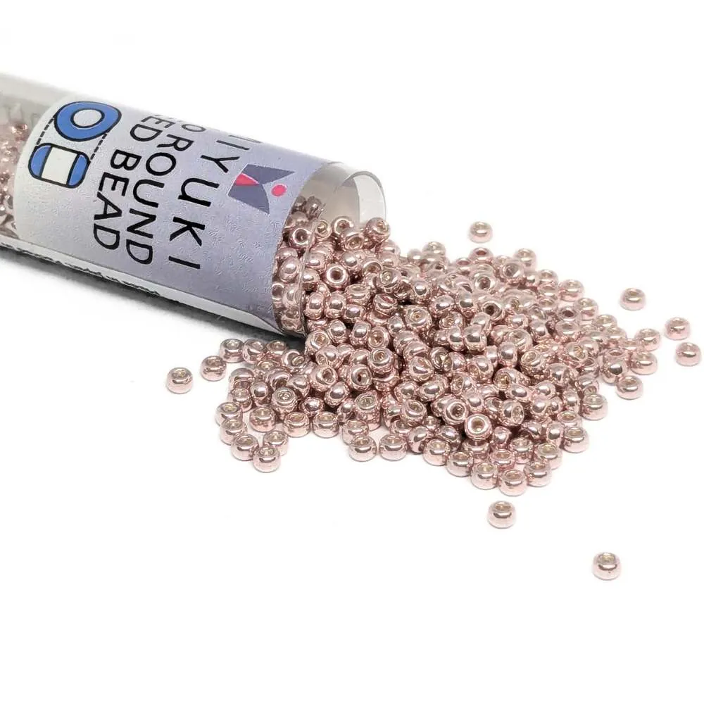 Tratamiento TiN Tubo Rocallas Miyuki 11/0 "Galvanized Light Rose" Color 1086