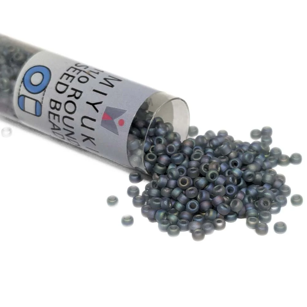 Tubo Rocallas Miyuki 11/0 "Matte Diáfano Grey AB" Color 152FR