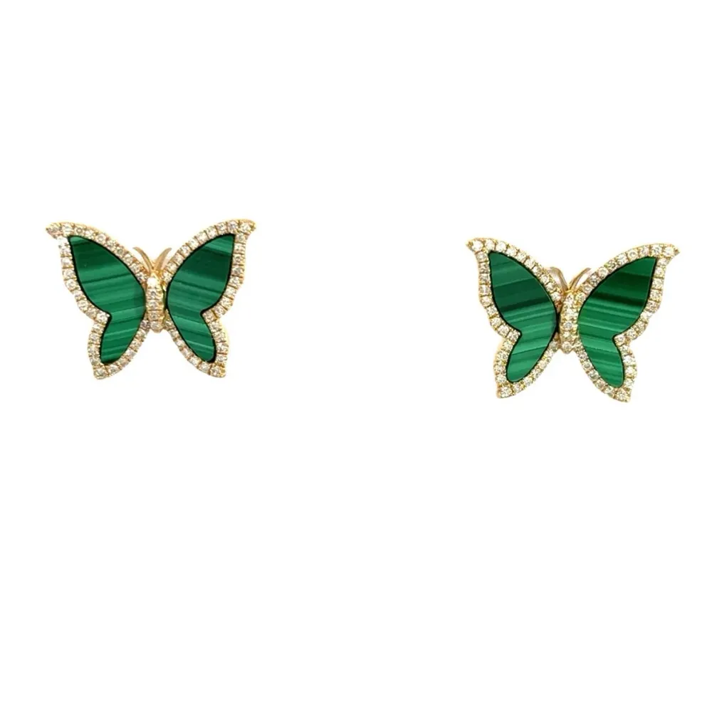Malla de Alambre Galvanizado D0.43CT 14KY MEDIUM BUTTERFLY EARRINGS MAL3.60CT