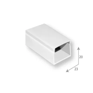 SBE TECH SBE-2023 Canaleta plástica / PVC / Una ví / Alto 2 cm, Vasto 2.3 cm, Largo 2 metros