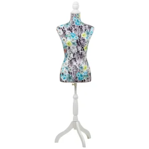 Premium con Base Estable Maniquí de madera y espuma forrado de tela azul 24x37,5x168