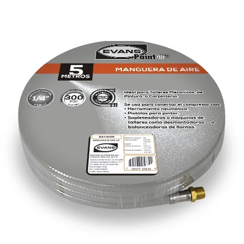 MANGUERA DE AIRE PVC 1/4 5M - MA1/4300PVC5M con Cable USB Incluido