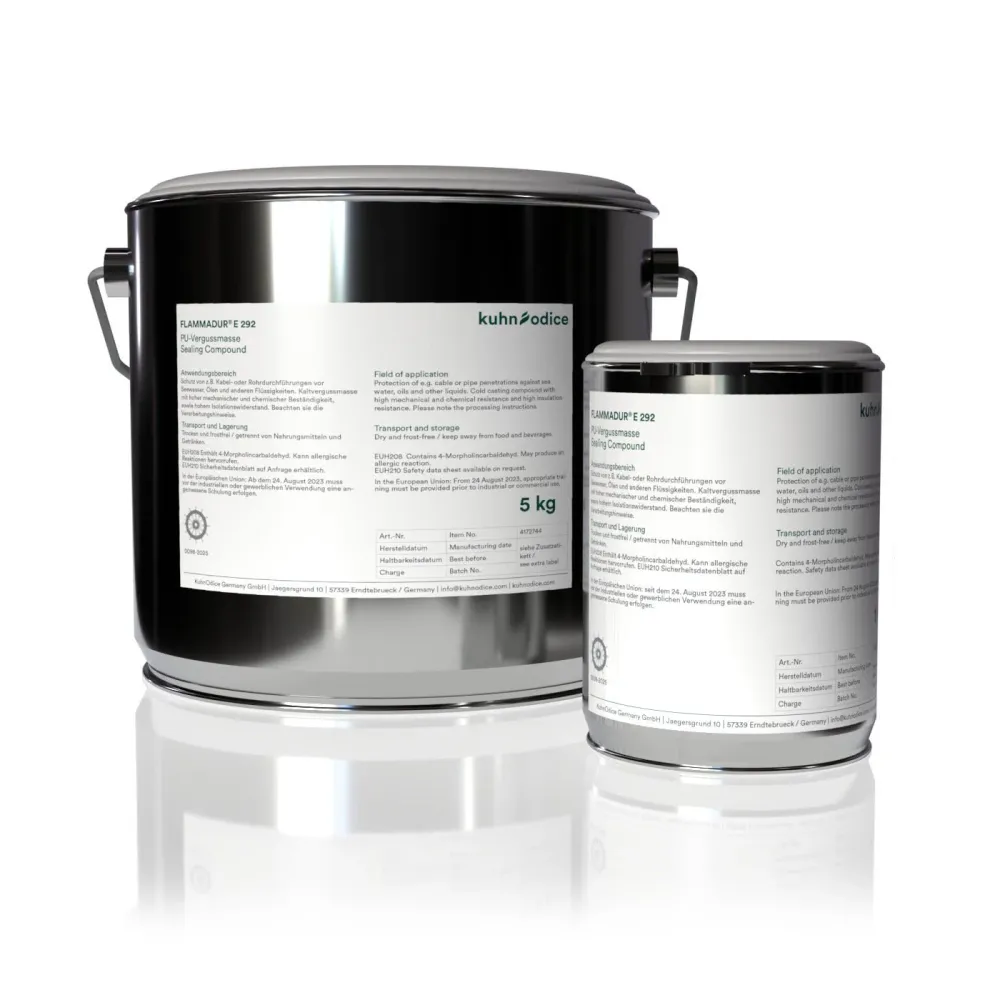 FLAMMADUR® E 292 (1 kg) - Recubrimiento de poliuretano maleable e ignífugo para aplicaciones de alta exigencia para Sellad...
