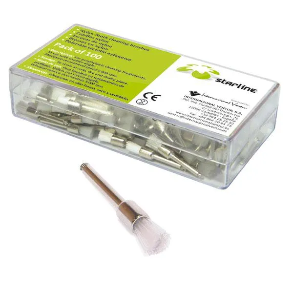 Cepillo Profilaxis Poliamida Punta 100Uds.