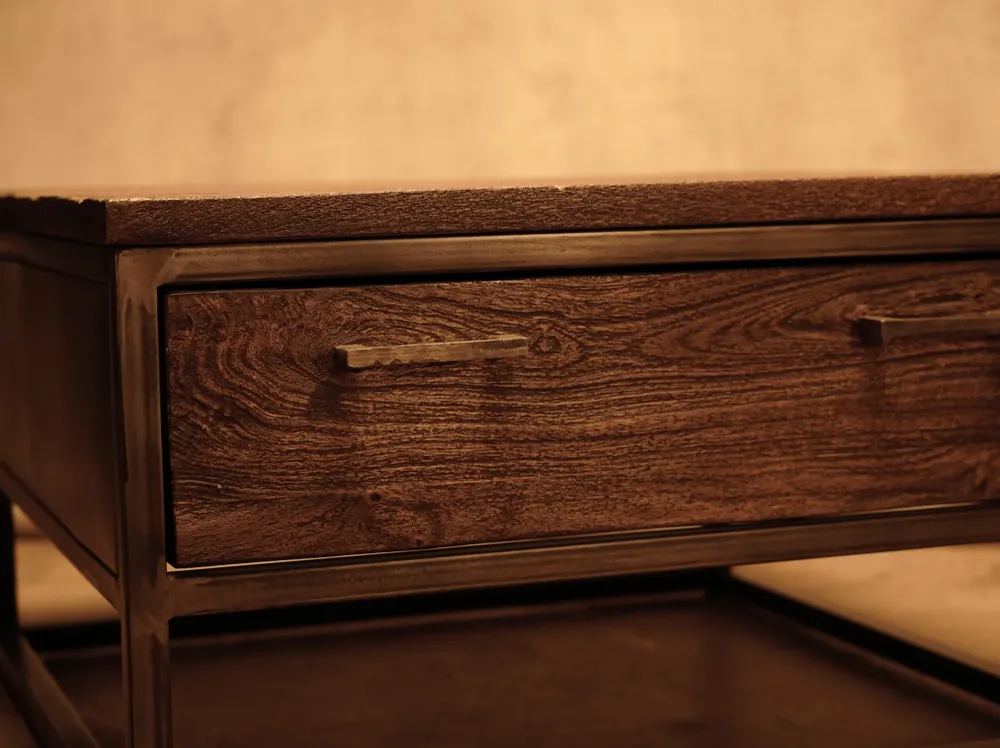 Mesa de centro estilo industrial con Corte Medida