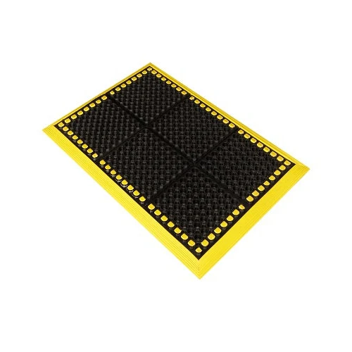 38" x 40" Safewalk General Purpose - Yellow Border 3 Sides Wet/Oily Cómodo - Wet Mats