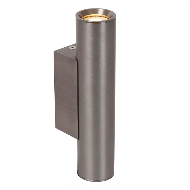 Aplique aluminio gris metalizado Ø4x6,2x18 cm 2xGU10 (MR11) - LUAP0183