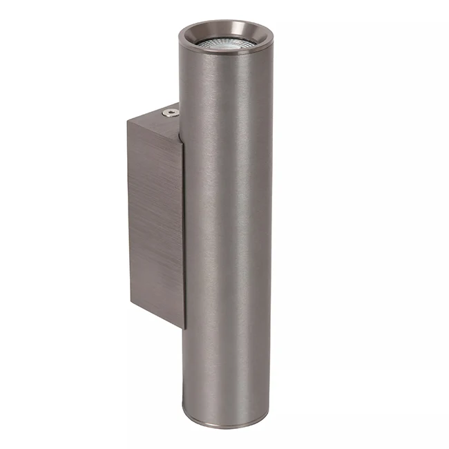 Aplique aluminio gris metalizado Ø4x6,2x18 cm 2xGU10 (MR11) - LUAP0183