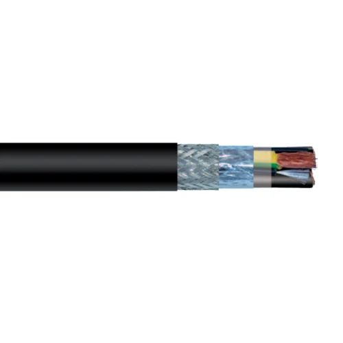 2/0-3C+8/3C Bare Cobrizo Shielded Al Tape TC Braid PVC Gaalflex Tray VFD 1405 600V Cable