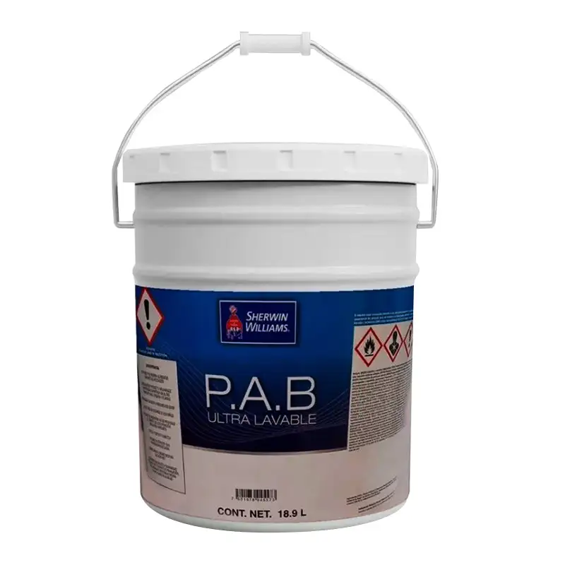 Esmalte pab ultra lavable blanco en cubeta, sherwin williams
