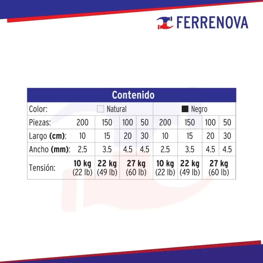 Cinchos plásticos negros y naturales bote con 1000 piezas volteck 44016 para Manualidades y DIY