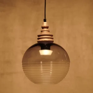 Lámpara de techo de cristal y madera original Fácil de Cortar y Dar Forma