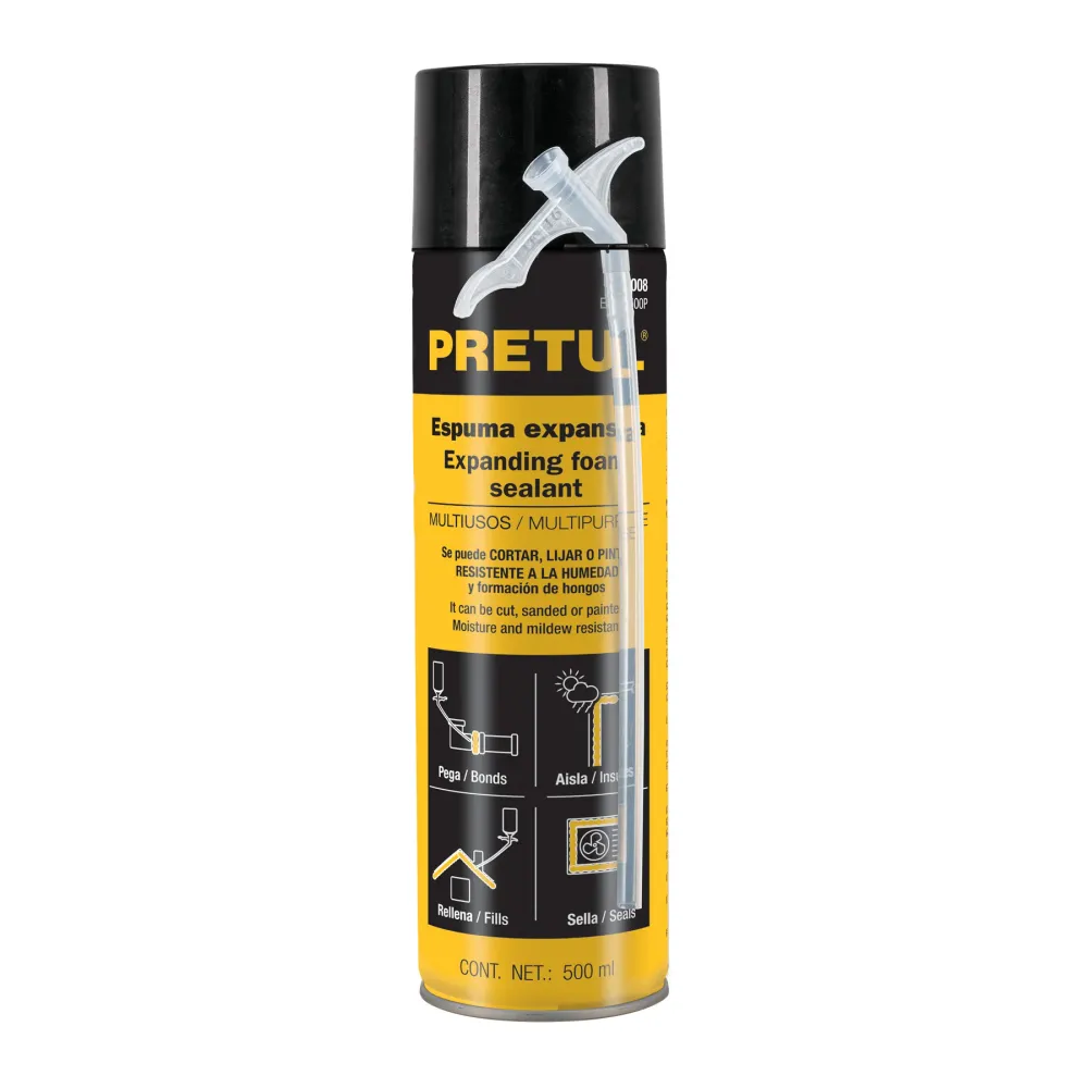 Espuma expansiva, 500 ml, Pretul | Resistente Llamas