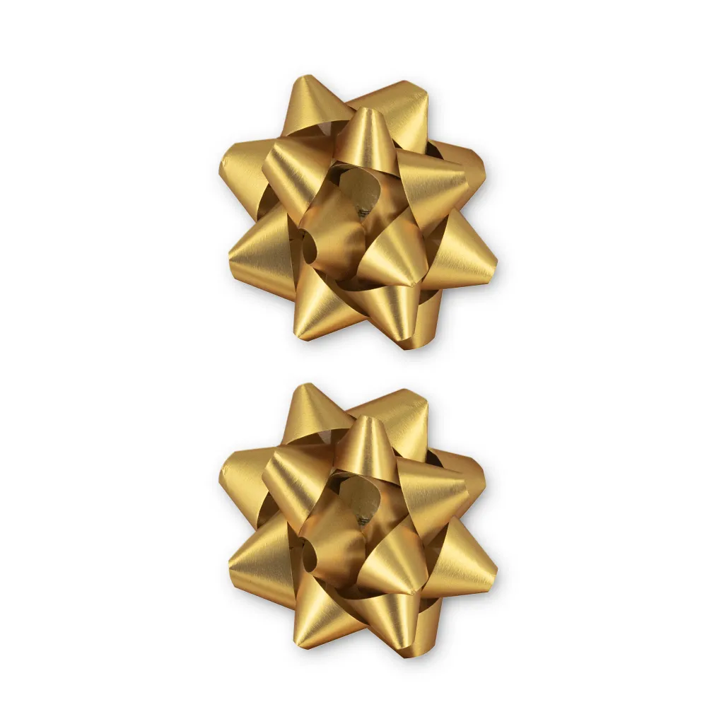 Lazo de regalo oro mate 3 pulgadas 2 ud.
