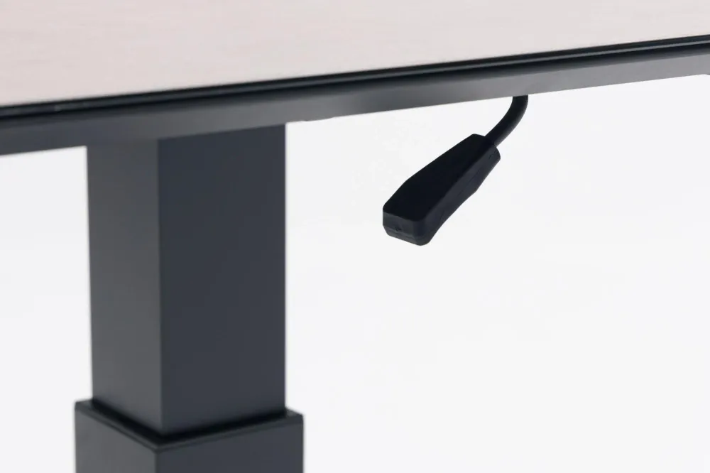 Mesa elevable Isabela 90x90x50/74 aluminio antracita con cristal cerámico gris definido. Heavy Duty