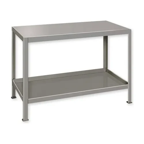 30"W x 24"D Stainless Inoxidable Stationary Machine Square Edge Table Gray 2 Shelves B184487