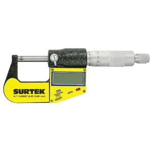 Surtek 122230 micrómetro con display de exterior 0 1in