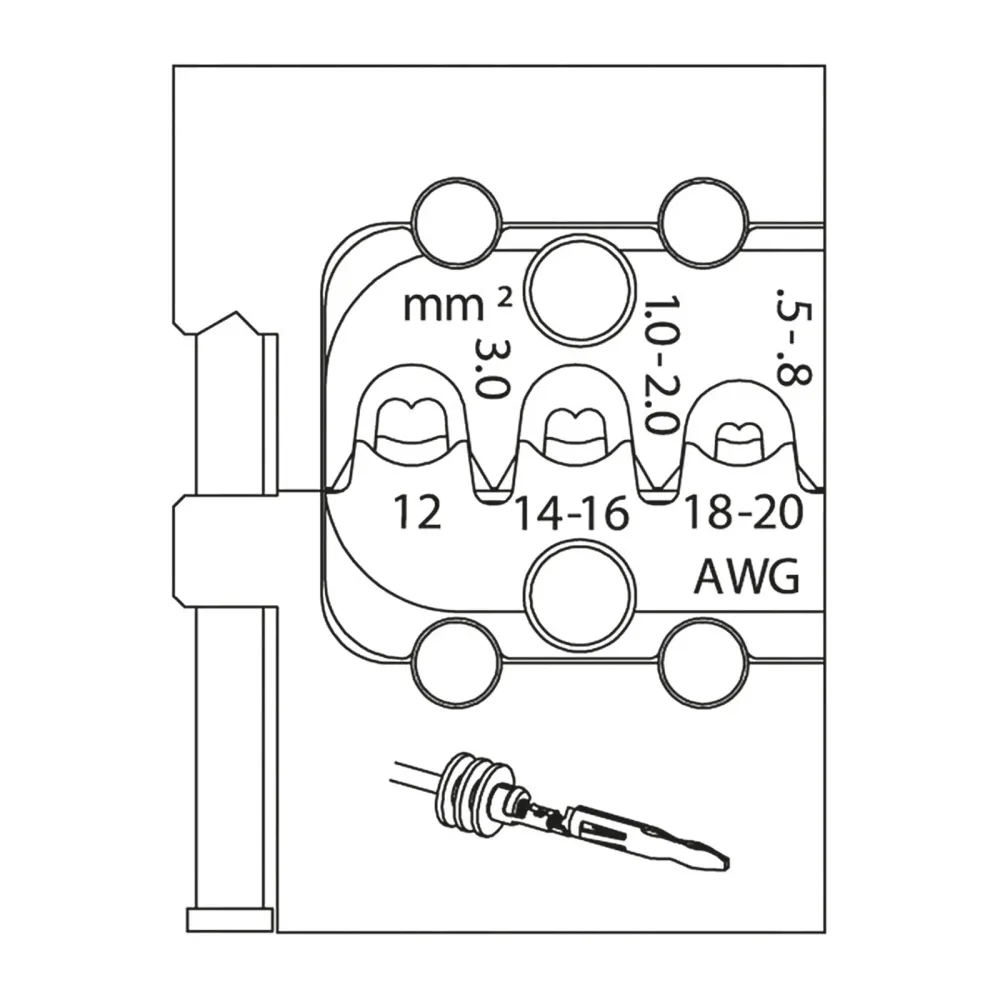 GEDORE 8140-20 - Módulo conectores de lámina Cuerpo de Nylon