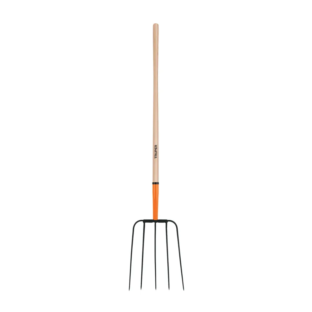 BIELDO PARA PAJA, 5 DIENTES CABEZA AMPLIO, MANGO 48", TRUPER