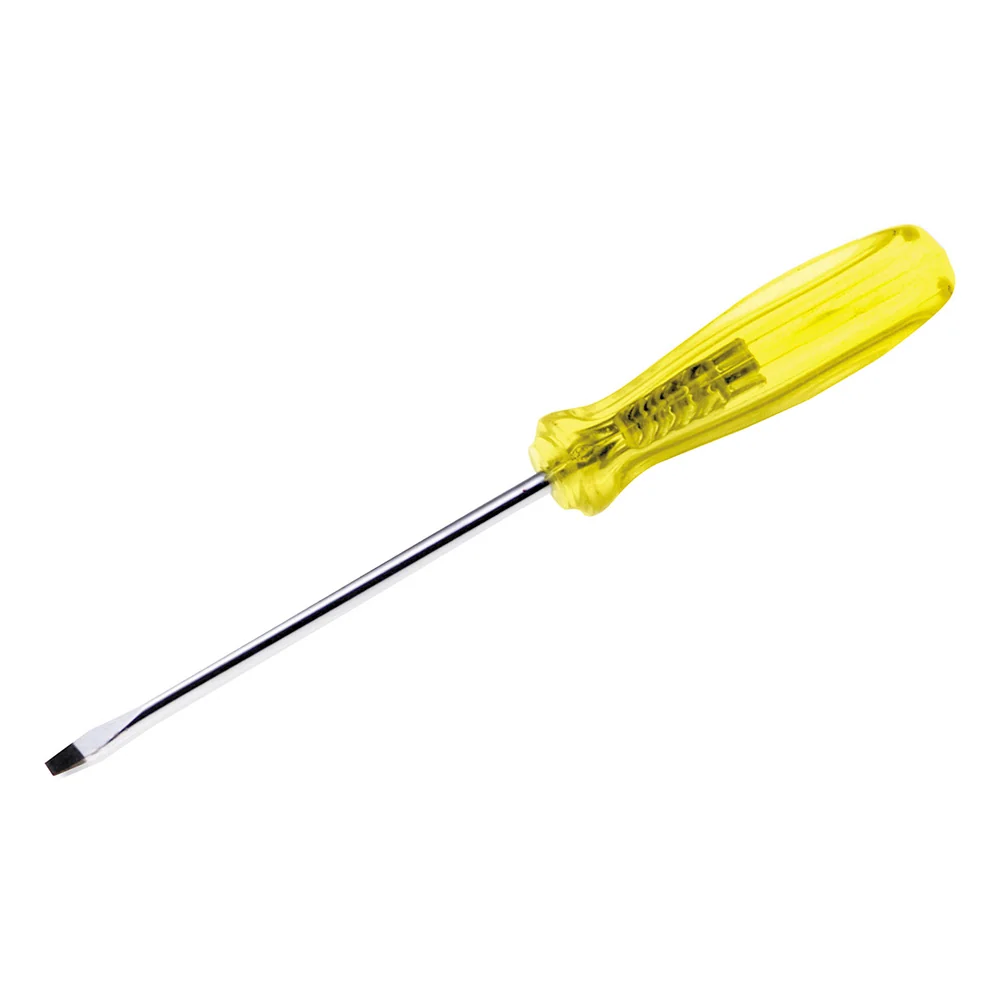 Destornillador con mango ámbar, punta plana barra redonda 3/8" x 8" Urrea de Material Anticorrosivo