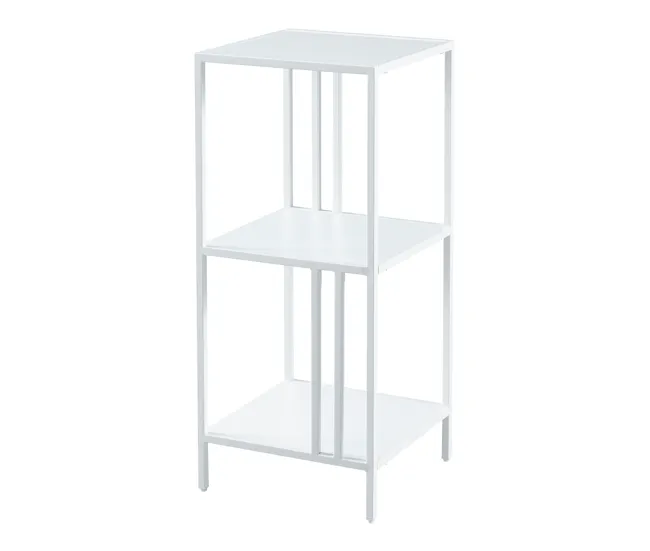 Estanterí de pie Kumlinge de 3 niveles con diseño industrial acero 80 x 35 x 35 cm - Blanco con Remaches de Acero Incluidos