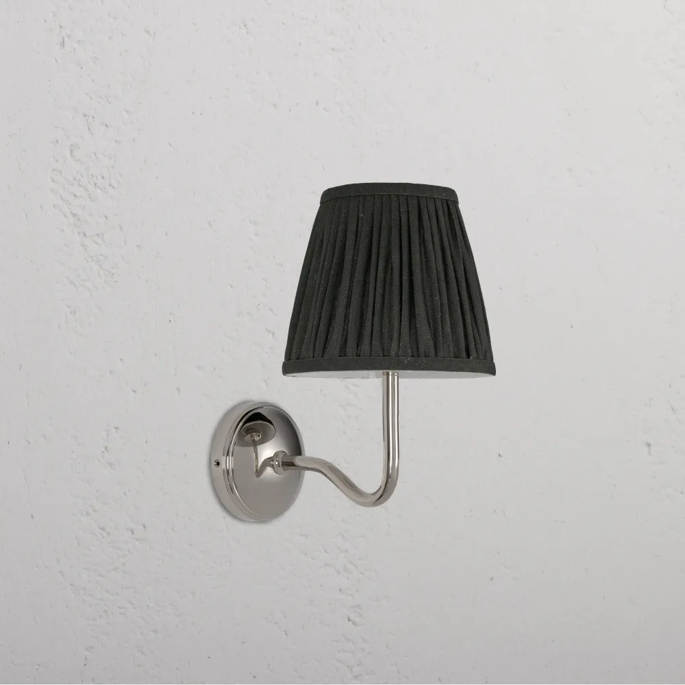 Malvern Medium Wandlamp Geplooid Diepgroen - Gepolijst Nikkel