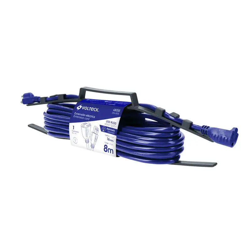 Ojal de Latón para Cortinas Extensión de uso rudo aterrizada 8 m 3x16 awg, volteck