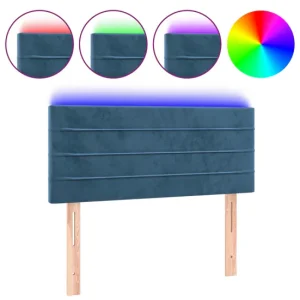 Ojal de Remache para Cuero vidaXL Cabecero con LED de terciopelo rosa 80x5x78/88 cm