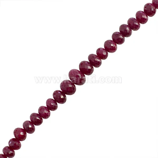 Rubi Rondela Facetada Disminución Collar 4.5-8mm Rojo - Ajuste Directo para Cableado