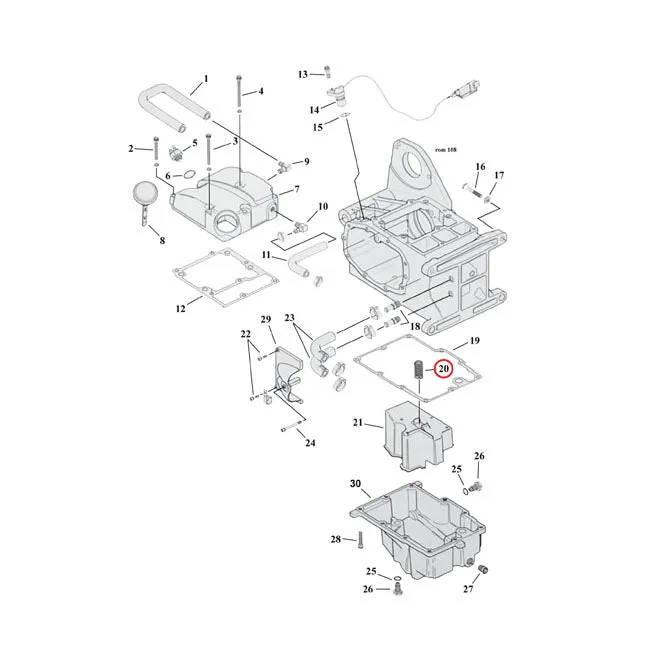 Spring, Baffle Oil Pan Harley-Davidson