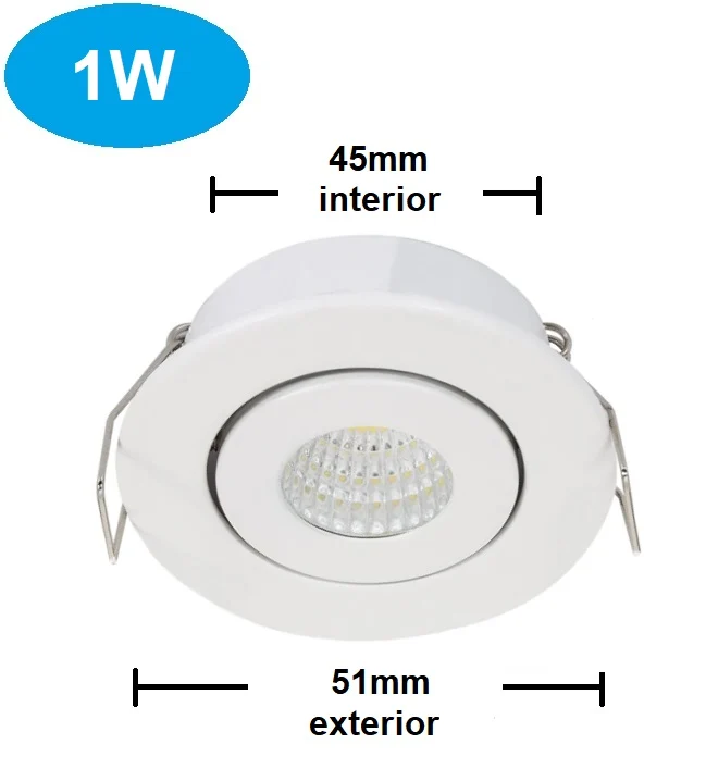 PANEL LED EMPOTRAR BLANCO 1W 2700K 45mm