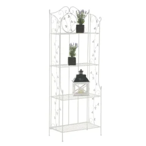 Estanterí de Hierro Plegable Arona Acero Crema antiguo 33X60X158 cm