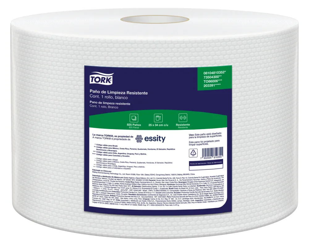 WIOER IND TORK 1 ROLLO DE 825 PAÑOS (TO86006) | Plegable | Acero Inoxidable
