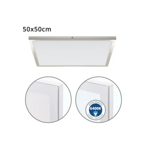 panel led cuadrado aluminio color niquel serie voltaire 50cm