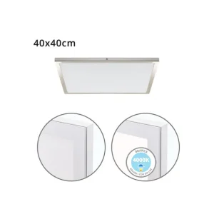 panel led cuadrado aluminio color niquel serie voltaire 40cm
